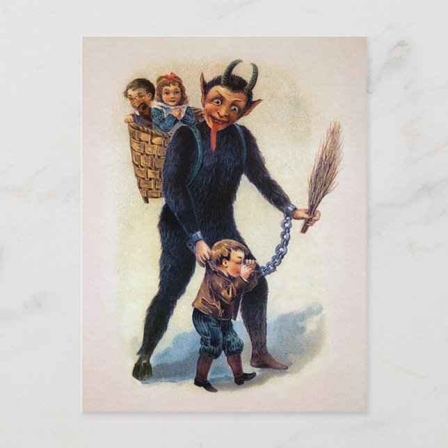 Cartão Postal Vintage Creepy Krampus (Frente)