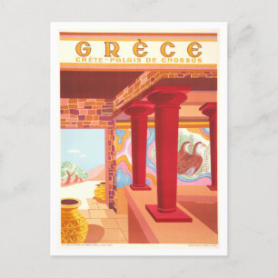 Cartão Postal Vintage Crete, Grécia, Poster de viagens