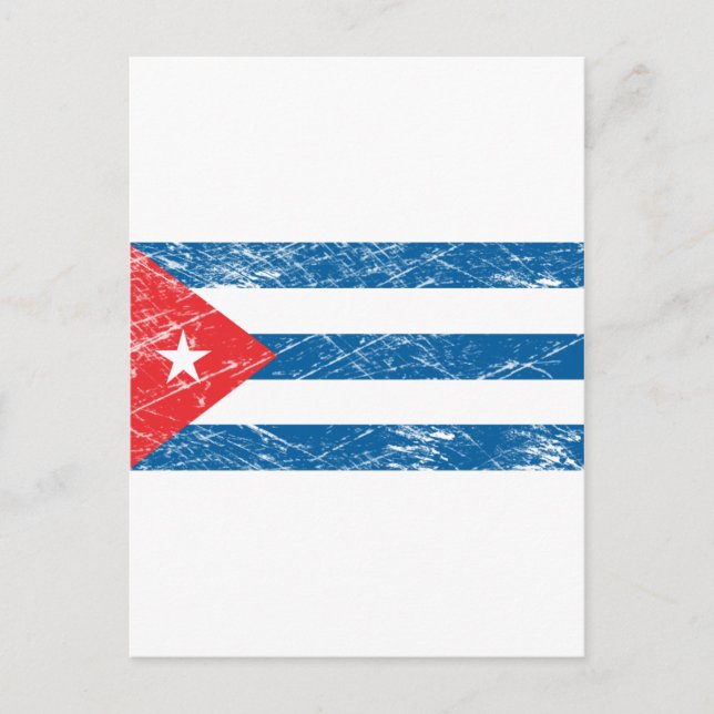 Cartão Postal Vintage Cuba Flag (Frente)