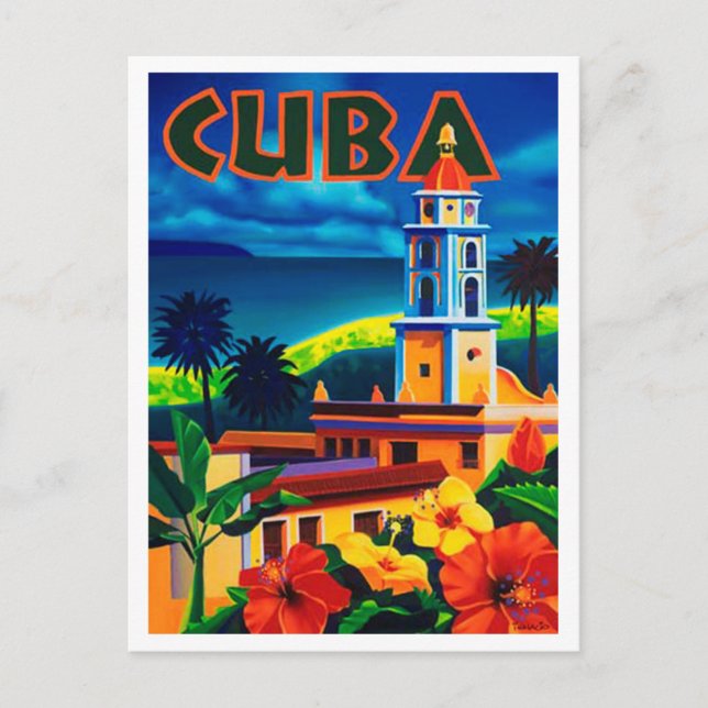 Cartão Postal Vintage Cuba Viagem (Frente)