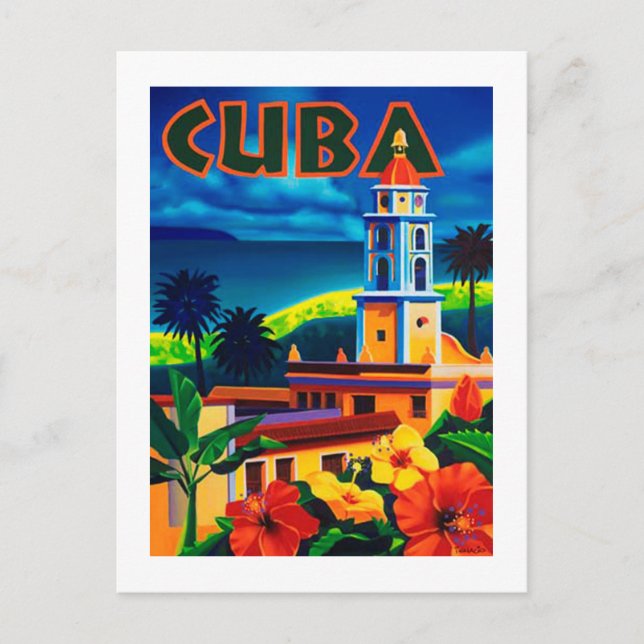 Cartão Postal Vintage Cuba Viagem (Frente)