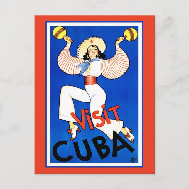 Cartão Postal Vintage Cuba Viagem Advertisement (Frente)
