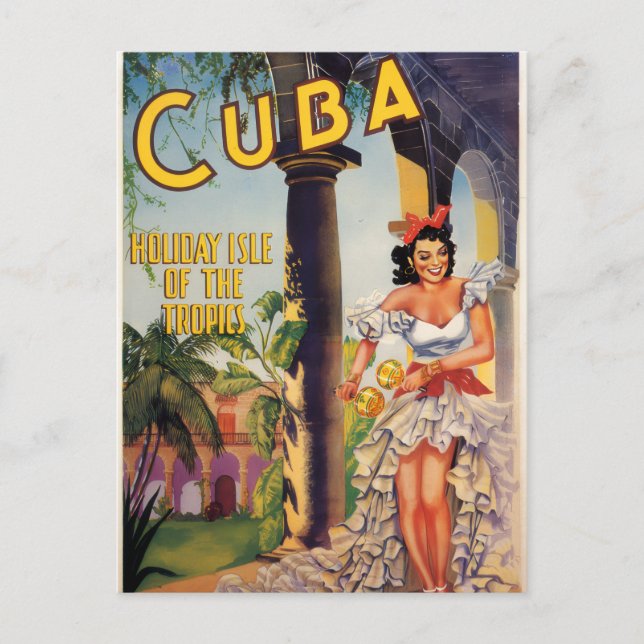 Cartão Postal Vintage Cuban Tourist Commission Tropics Travel (Frente)