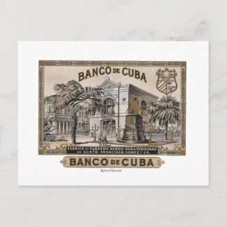 Cartão Postal Vintage Cubano Banco de Cuba