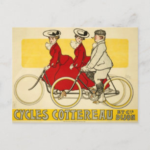 Cartão Postal Vintage Cycle Cottereau por René Vincent