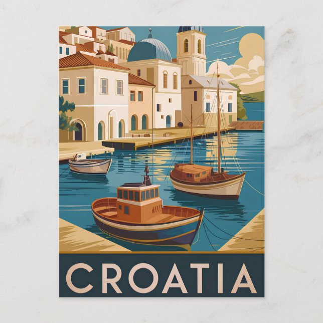 Cartão Postal Vintage da Croácia (Frente)