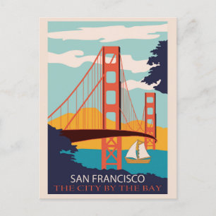 Cartão Postal Vintage da ponte Ouro de São Francisco