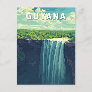 Cartão Postal Vintage da Viagem de Ilustração da Guiana