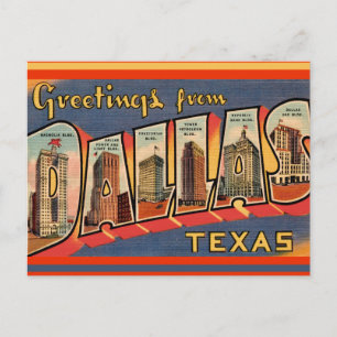 Cartão postal Vintage Dallas Texas