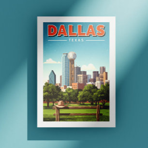 Cartão Postal Vintage Dallas Texas