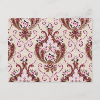 Cartão Postal Vintage Damask
