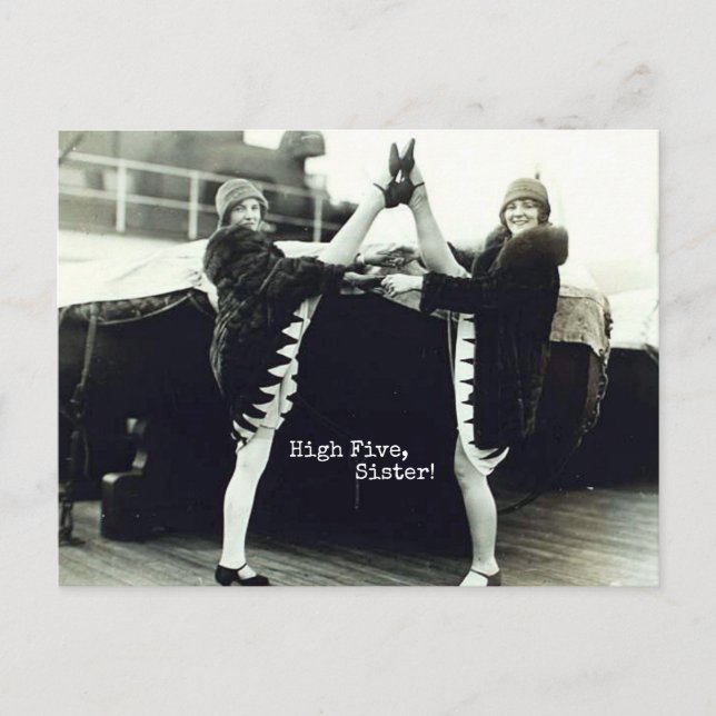 Cartão Postal Vintage Dancer - Cinco Parabéns (Frente)