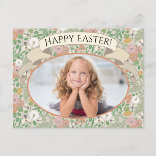 Cartão Postal Vintage Dandelion Pansies Busy Bees Primavera