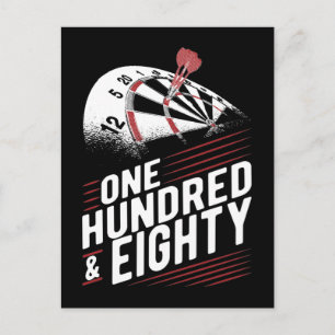 Cartão Postal Vintage Dart Throwing Dartboard 180 Darts