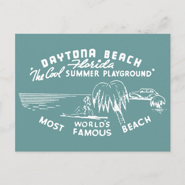 Cartão Postal Vintage Daytona Beach (Frente)