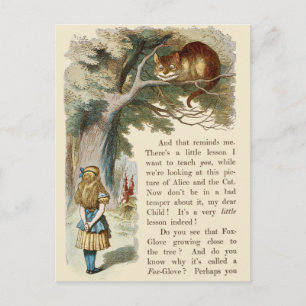 Cartão postal vintage de Alice no País das Maravil