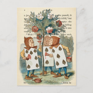 Cartão postal vintage de Alice no País das Maravil