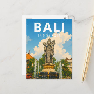 Cartão Postal Vintage de Bali – Monumento Catur Mu