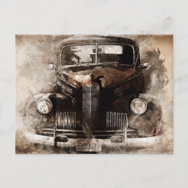 Cartão Postal Vintage de Carro Antigo (Frente)