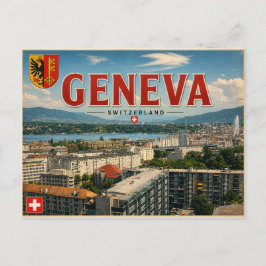Cartão postal vintage de Genebra - Suíça