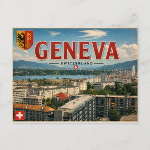 Cartão postal vintage de Genebra - Suíça