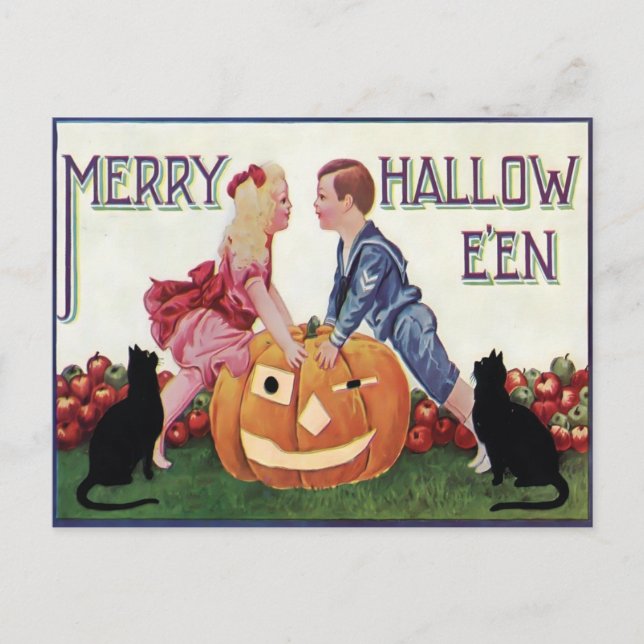 Cartão postal vintage de Halloween (Frente)