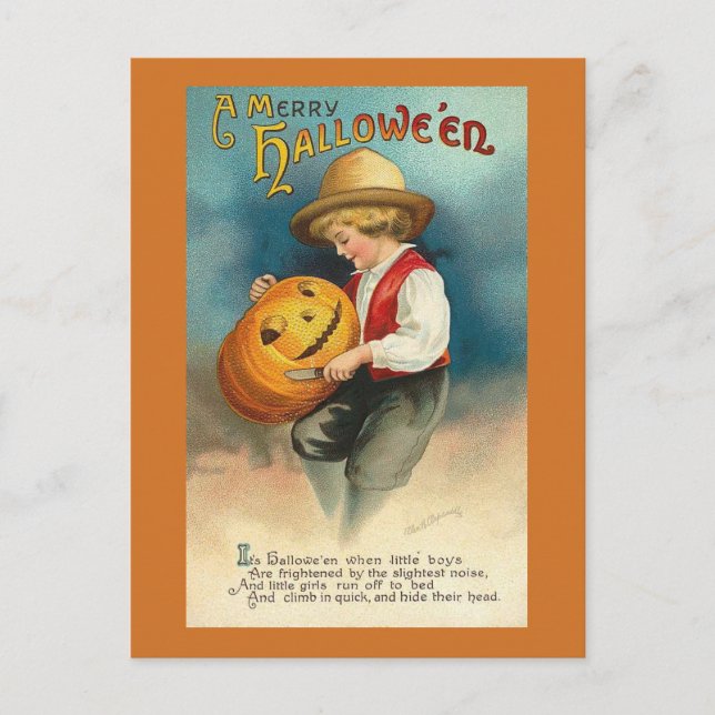 Cartão postal vintage de Halloween (Frente)