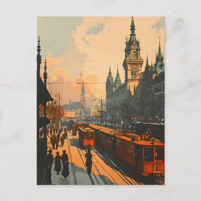 Cartão postal vintage de inverno de Viena (Frente)