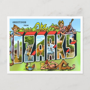 Cartão postal vintage de letras grandes de Ozarks