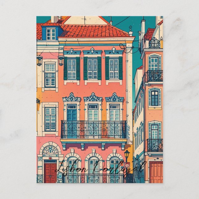 Cartão Postal Vintage de Lisboa Portugal (Frente)