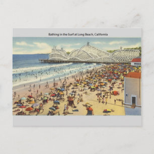 Cartão postal vintage de Long Beach Califórnia