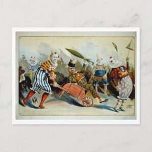 Cartão postal vintage de palhaços