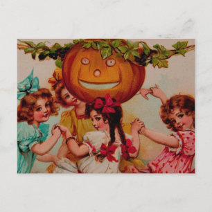 Cartão Postal Vintage de Pumpkin do Partido das Halloween