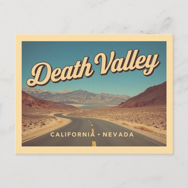 Cartão Postal Vintage Death Valley Viagem (Frente)