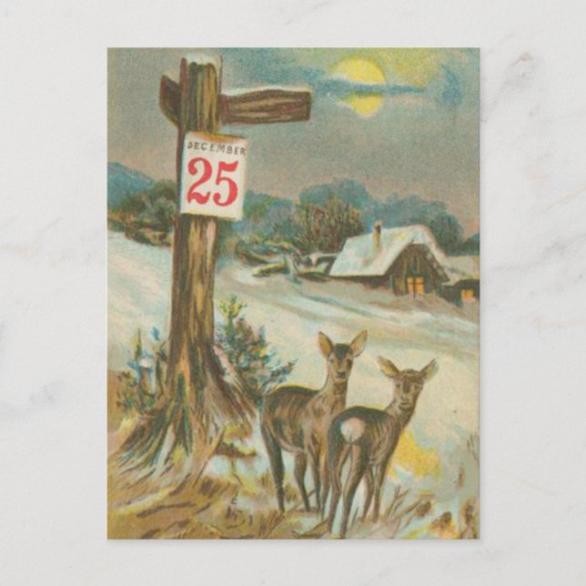 Cartão Postal Vintage Deb 25 Deer (Frente)