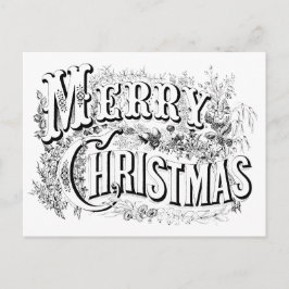 Cartão Postal Vintage Decorative Felry Christmas Color Me script