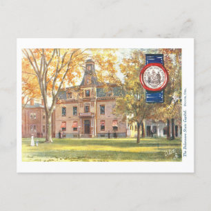 Cartão Postal Vintage Delaware Capitol com Seal