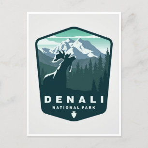 Cartão Postal Vintage Denali National Park Alaska Monte Hunter
