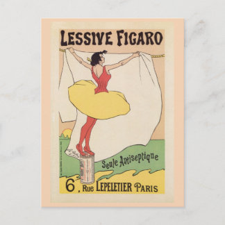 Cartão Postal Vintage, detergente francês para lavagem