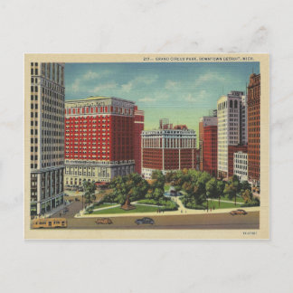 Cartão Postal Vintage Detroit Michigan