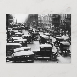 Cartão Postal Vintage Detroit Traffic Flow
