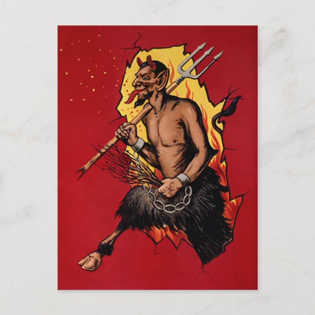Cartão Postal Vintage Devil Krampus (Frente)