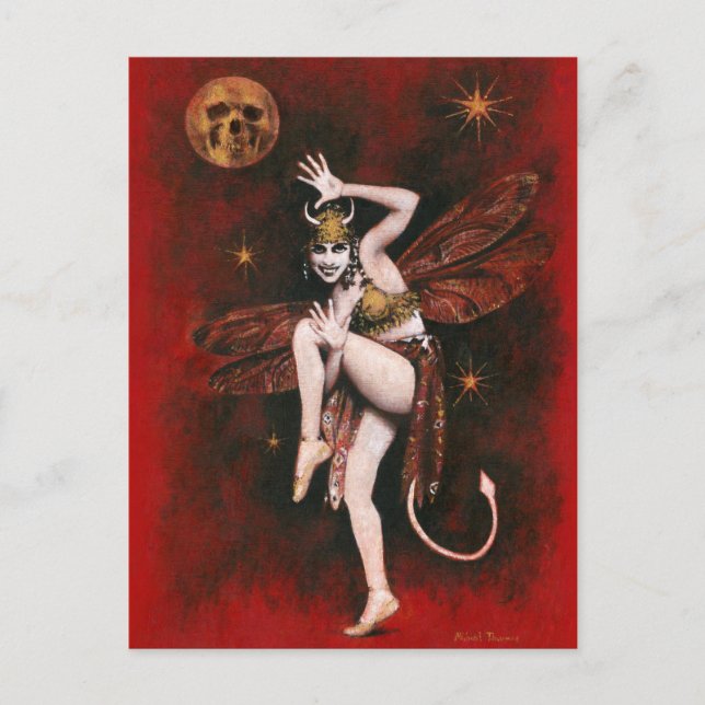 Cartão Postal Vintage Devil Lady Postcard (Frente)