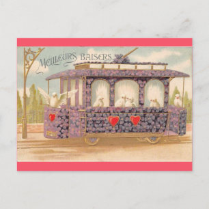 Cartão Postal Vintage Dia de os namorados frances de amor