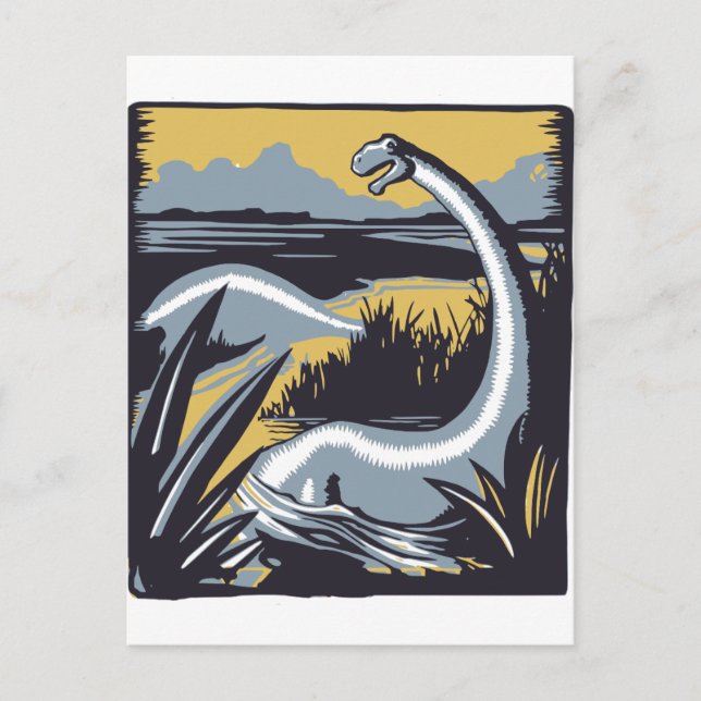 Cartão Postal Vintage Dinossaur (Frente)