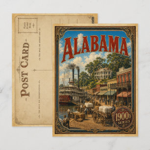 Cartão postal vintage do Alabama dos anos 1900