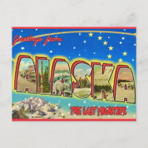 Cartão postal vintage do Alasca brilhante