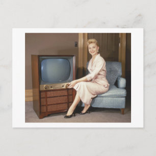 Cartão Postal Vintage do Anúncio de Televisão Retroativa