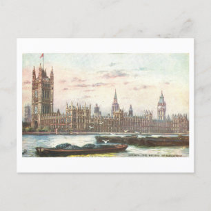 Cartão postal Vintage do Parlamento de Londres