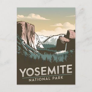 Cartão Postal Vintage do Parque Nacional de Yosemite